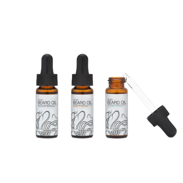 three beard oil trio, trio of beard oils, trio set of beard oils, 